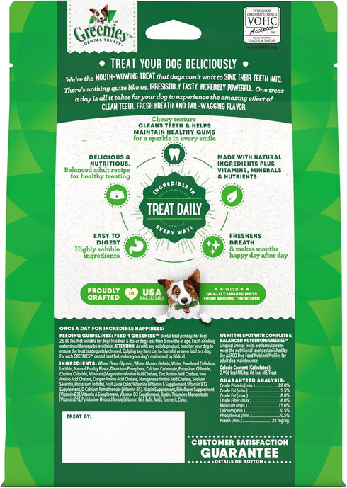 Greenies Original Regular Natural Dental Care Dog Treats, 12 oz. Pack (12 Treats)...
